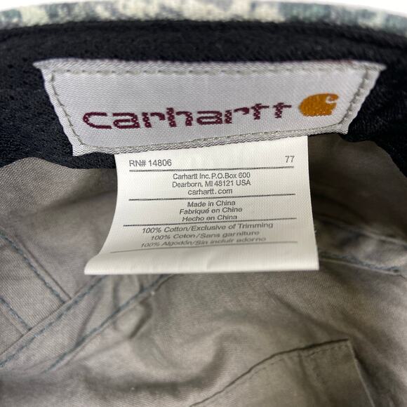 Carhartt Hat 100% Cotton Hat Gray Camo Military Cap - Picture 6 of 8